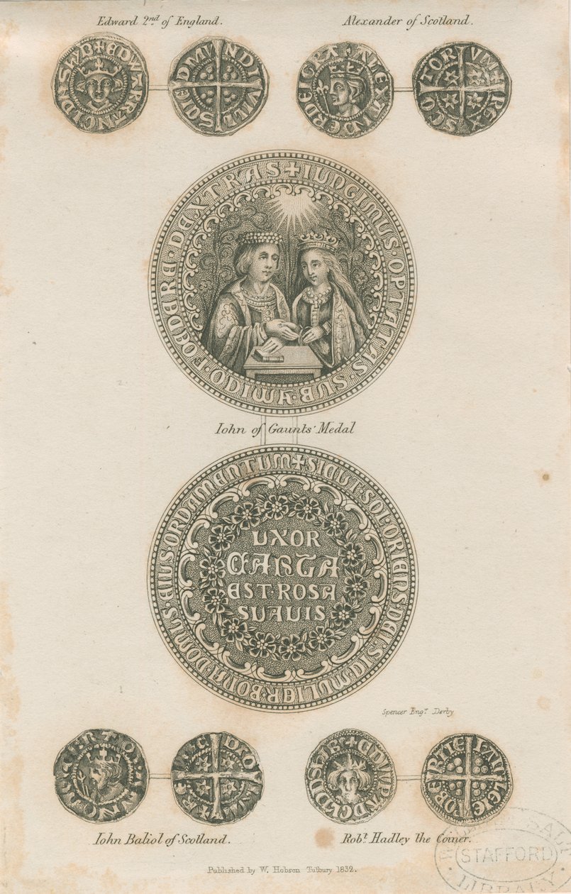 Tutbury – Középkori érmék táblája: metszet, nd [c 1832] (nyomat) alkotó: School English