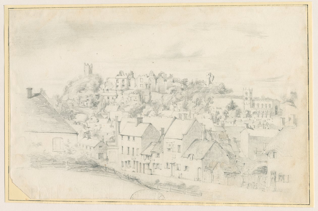 Tutbury - Város, templom és kastély: ceruzarajz, nd [?19. század] (rajz) alkotó: School English