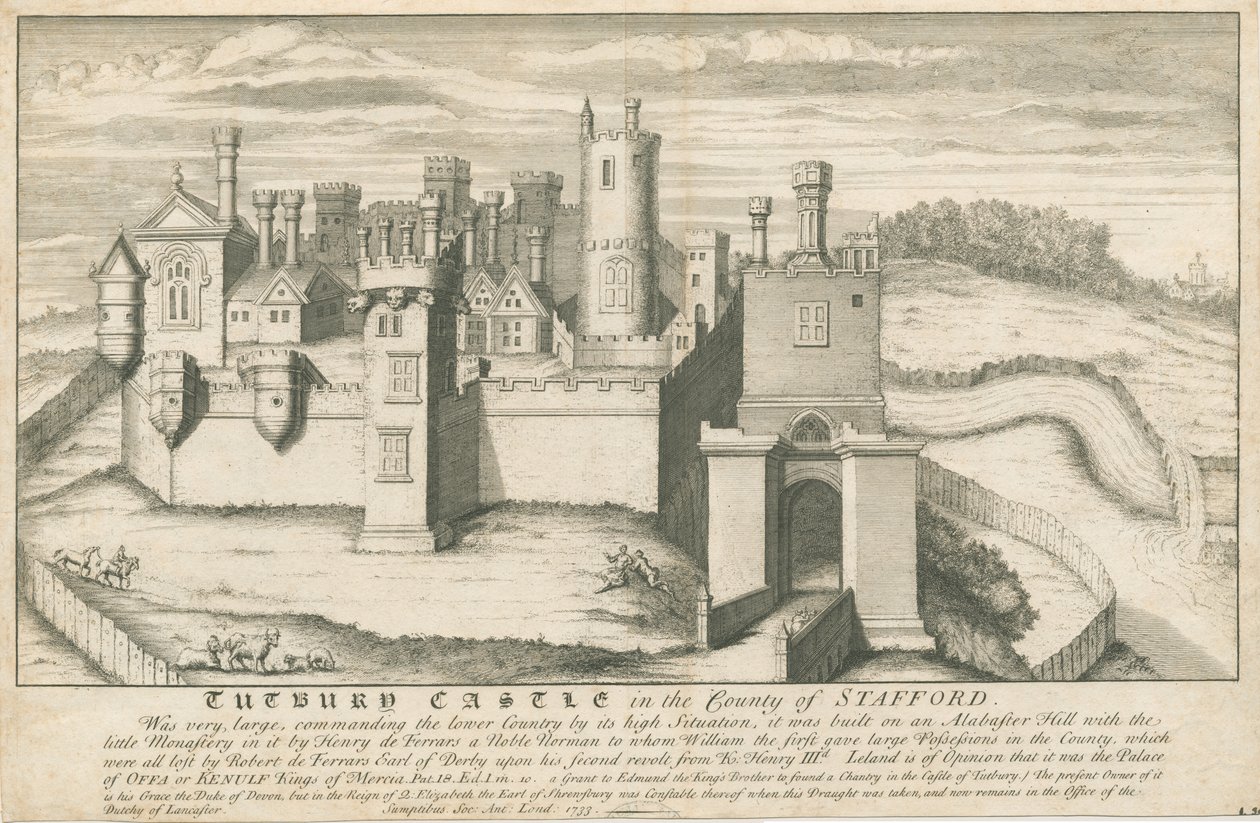 Tutbury kastély: rézmetszet, nd [c 1733] (nyomtatás) alkotó: School English