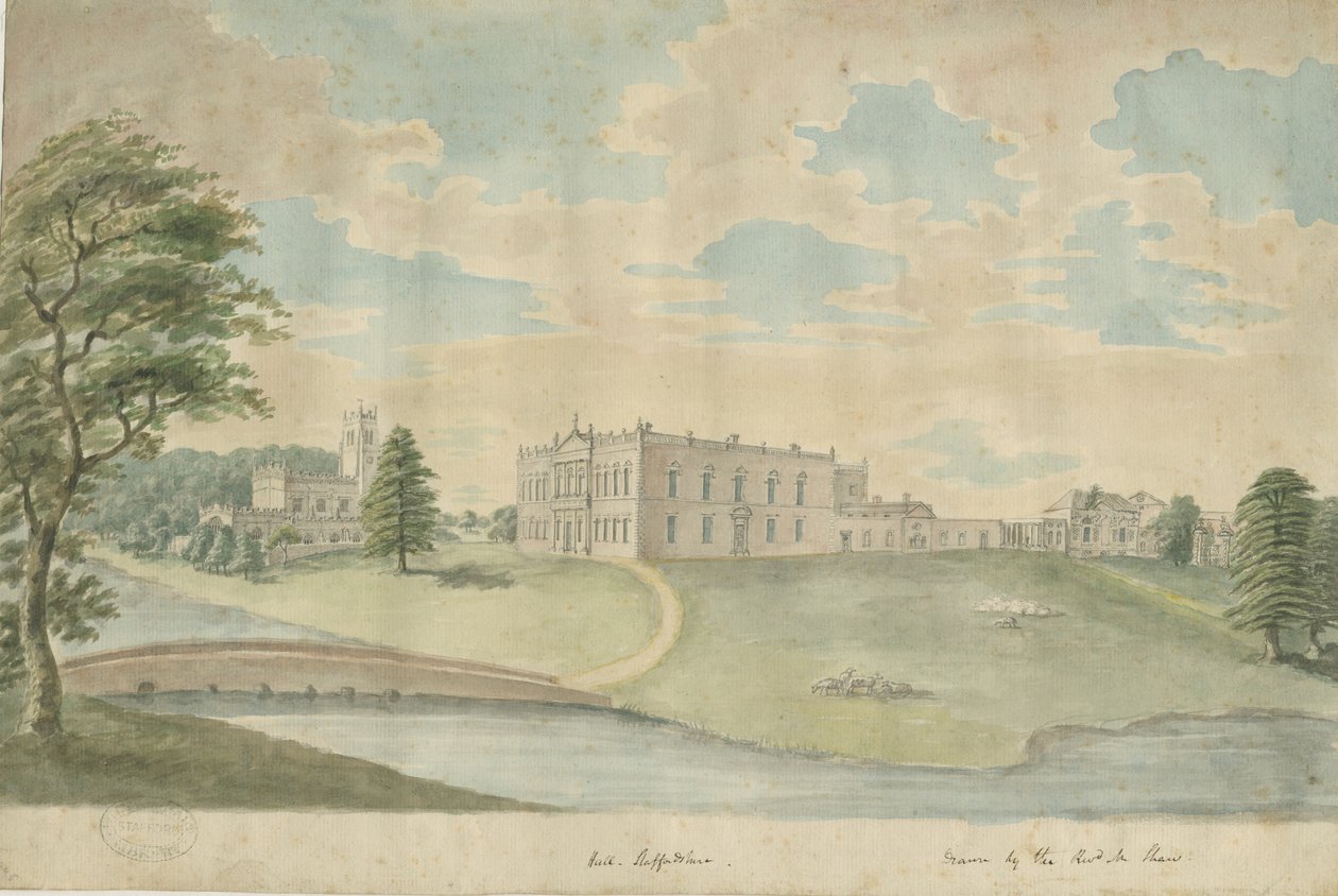 Ismeretlen hely - Hall: akvarell festmény, és [c 1762-1802] (festmény) alkotó: School English