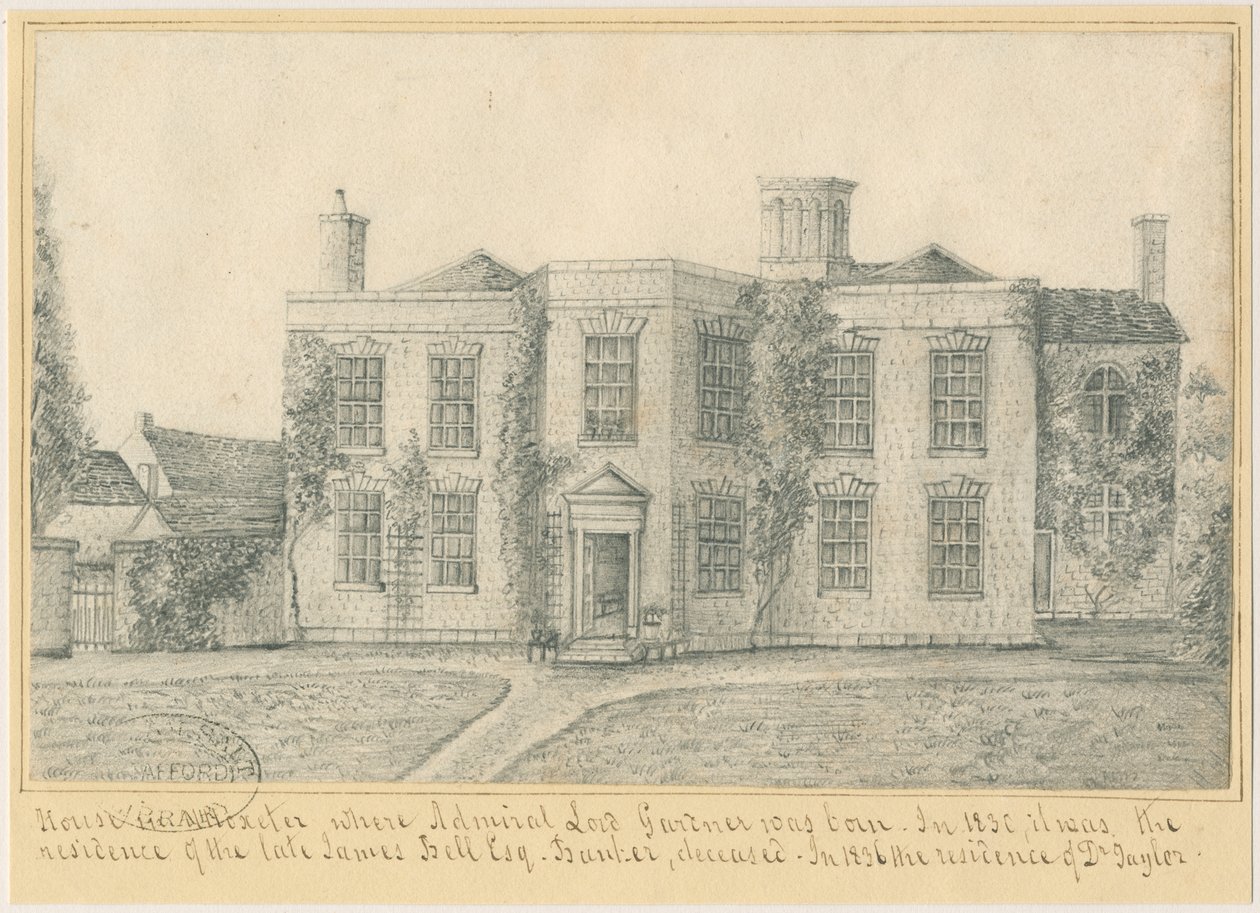Uttoxeter Town – Lord Gardner admirális születési helye: ceruzarajz, nd [?19. század közepe] (rajz) alkotó: School English