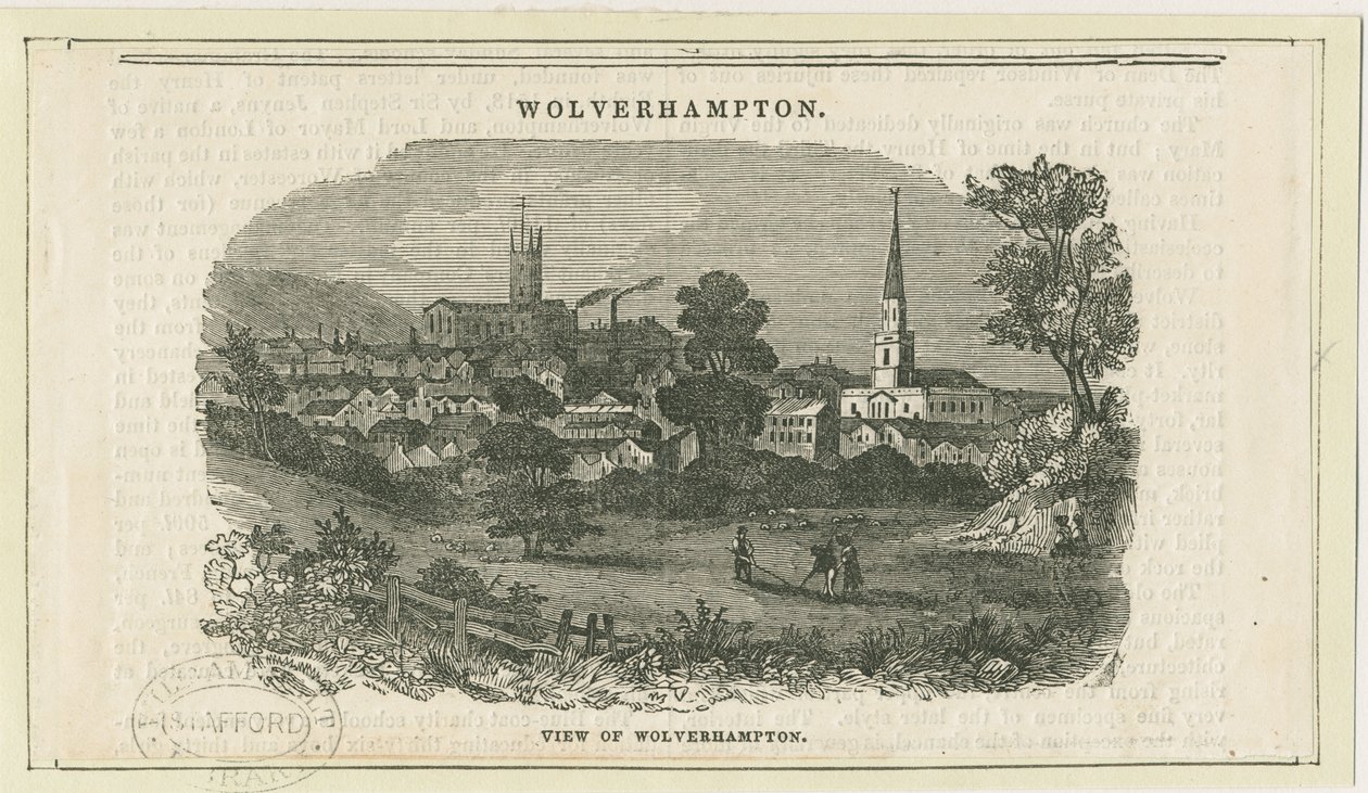 Wolverhampton – Távoli kilátás [a Penn Roadról]: fametszet, nd [19. század] (nyomtatott) alkotó: School English