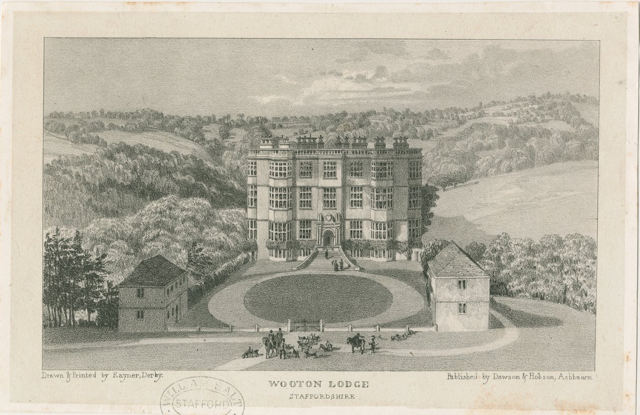 Wootton Lodge: litográfia, nd [c 1839] (nyomtatás) alkotó: School English