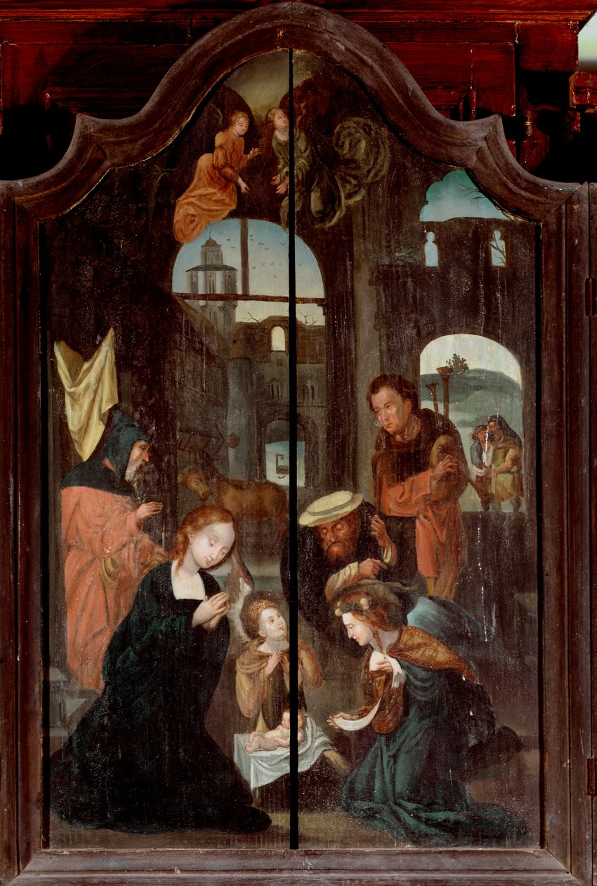 Születés triptichonja, központi panel (olaj, fa) alkotó: School Flemish