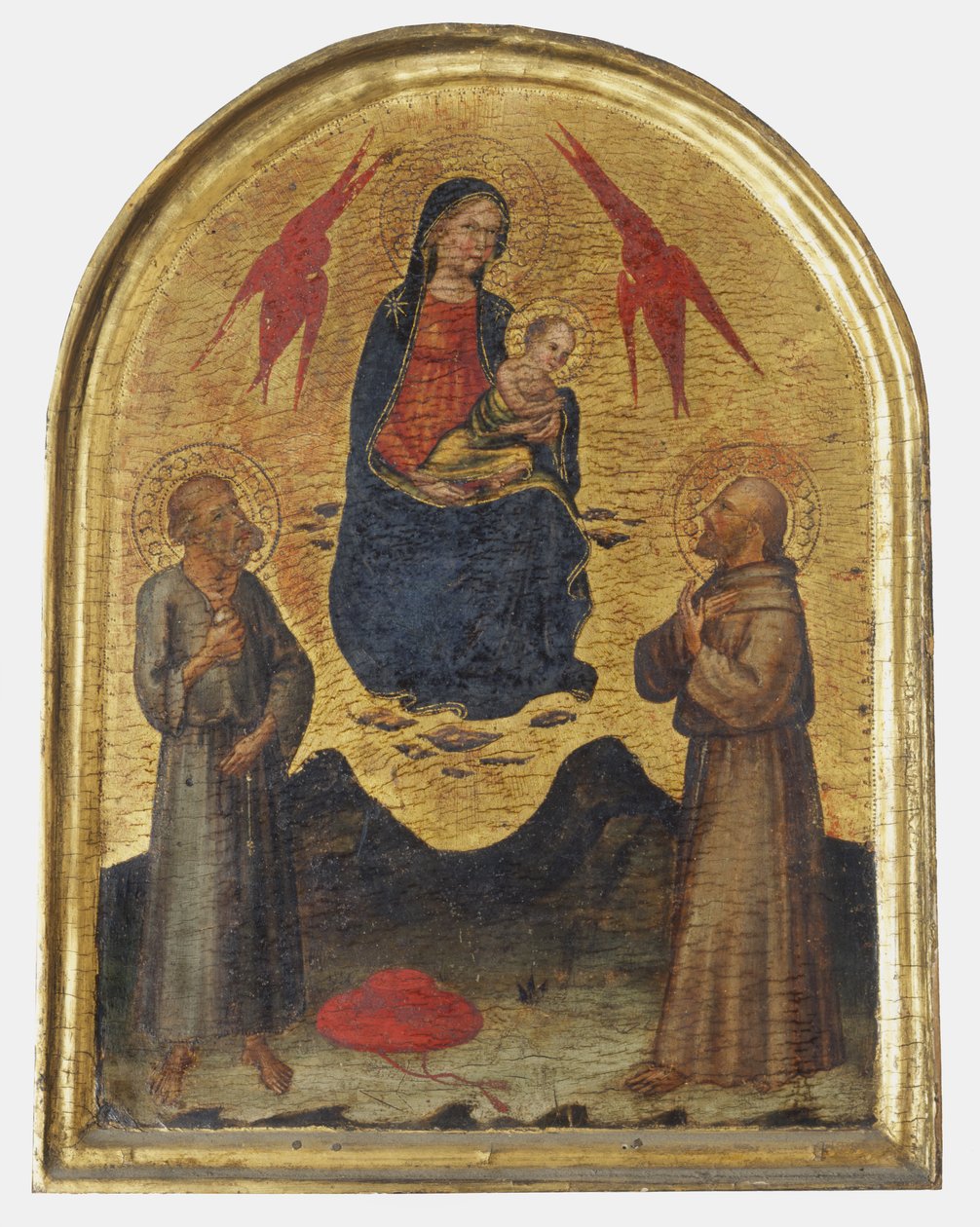 Szűz gyermekkel és szentekkel alkotó: School Florentine