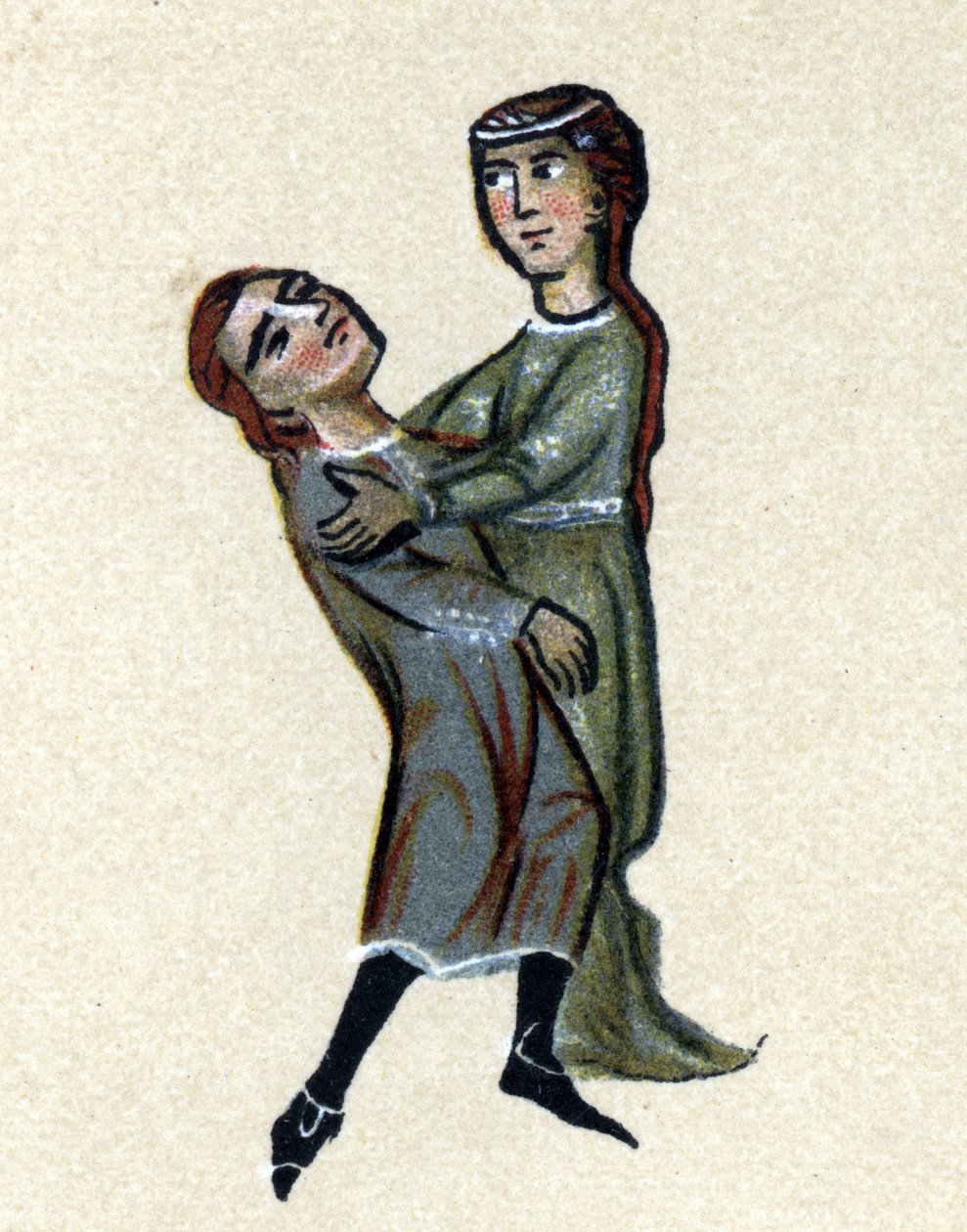 A középkori trubadúr, illusztráció Hermann Suchier „Histoire de la Literature Francaise” című művéből alkotó: School French
