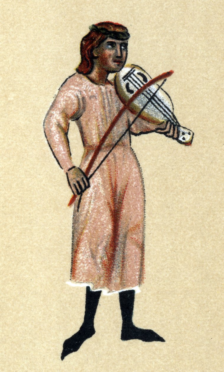 A középkori trubadúr, illusztráció Hermann Suchier „Histoire de la Literature Francaise” című művéből alkotó: School French