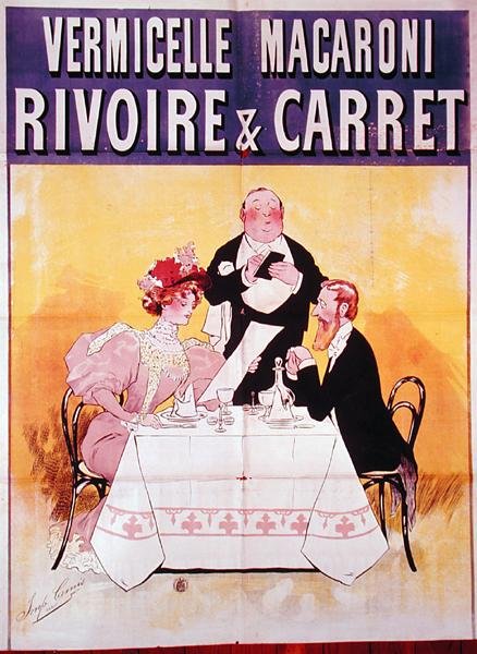 A "Rivoire & Carret" tészta reklámja, 1900 körül (színes litográfia) alkotó: School French