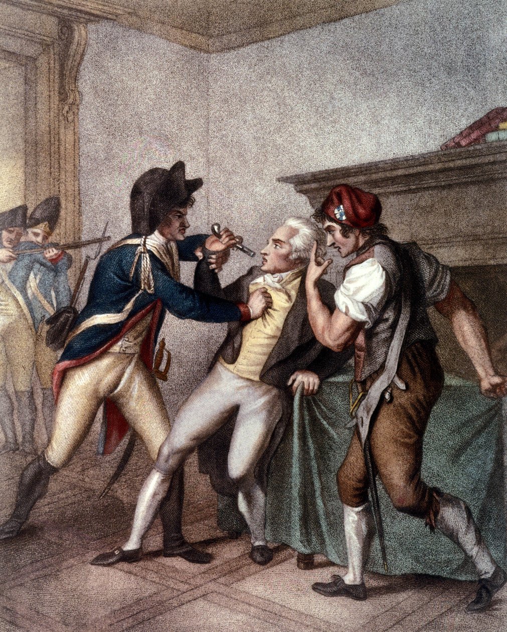 Maximilien de Robespierre letartóztatása július 27-én alkotó: School French