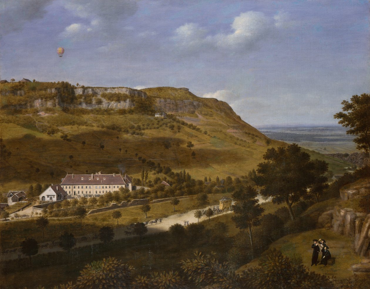 Léggömbölés a Jurában (olaj, vászon) alkotó: School French