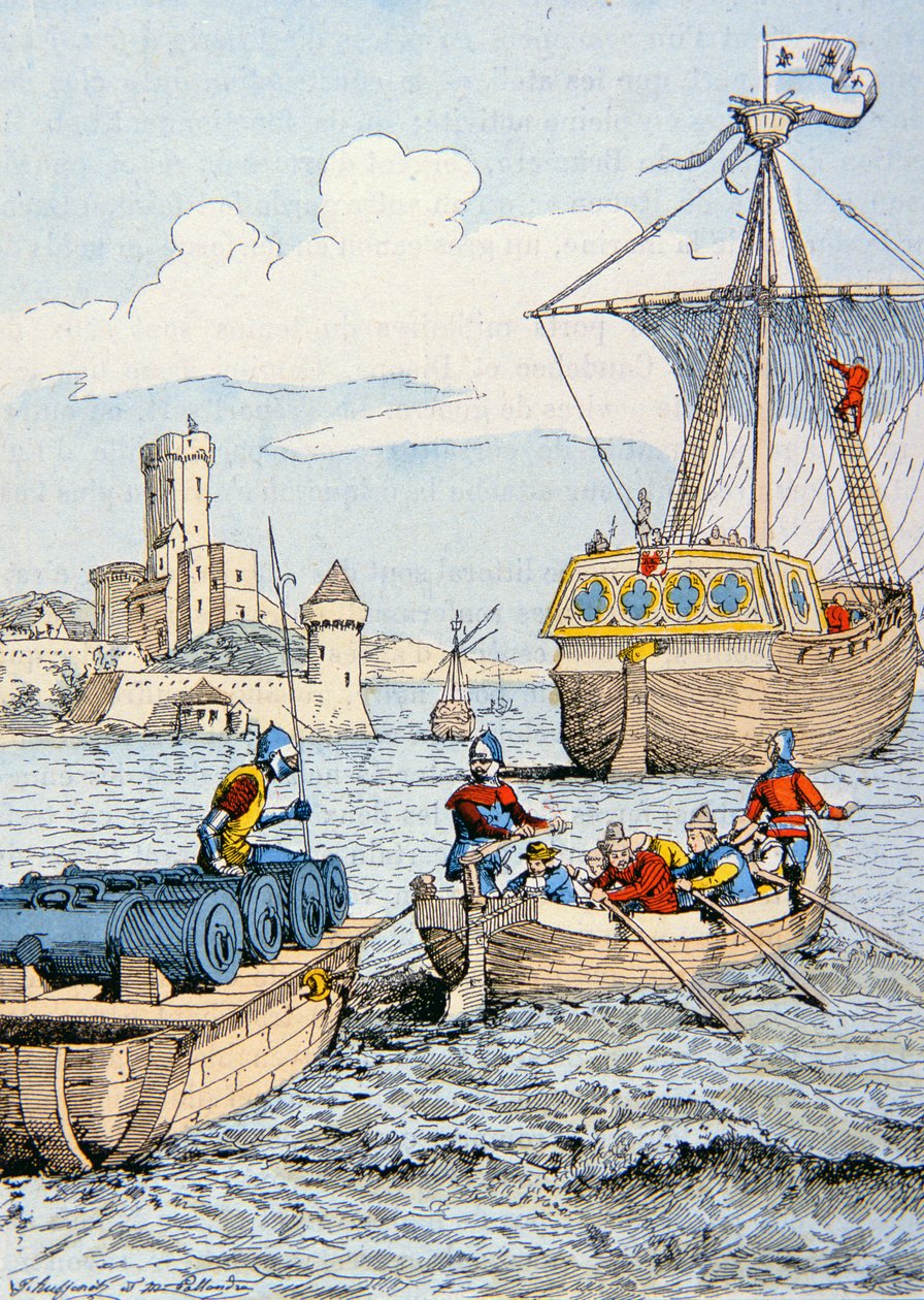 VIII. Károly olaszországi expedíciója 1494-ben (színes litó) alkotó: School French