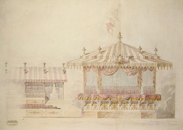 Tervezés áttekintő állványhoz (akvarell ceruzával) alkotó: School French