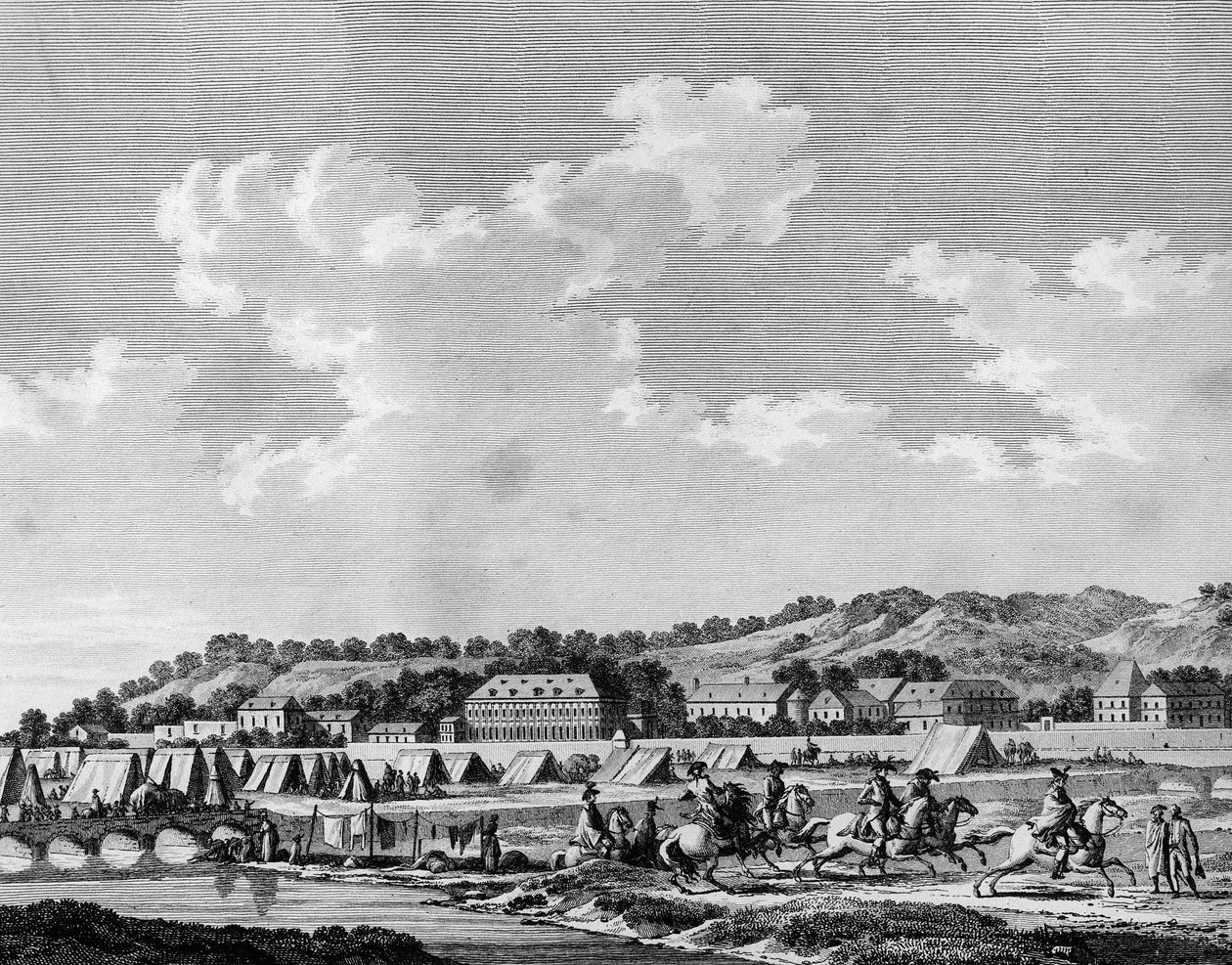 Francia forradalom és ellenforradalmi mozgalmak: Nyilatkozzon nemzetárulónak, Gilbert du Motier de La Fayette (1757-1834) titokban hagyta el a tábort Sedan előtt 1792. augusztus 19-én Cesar de Latour Maubourg (Latour-Maubourg), Alexandre de Lameth és alkotó: School French