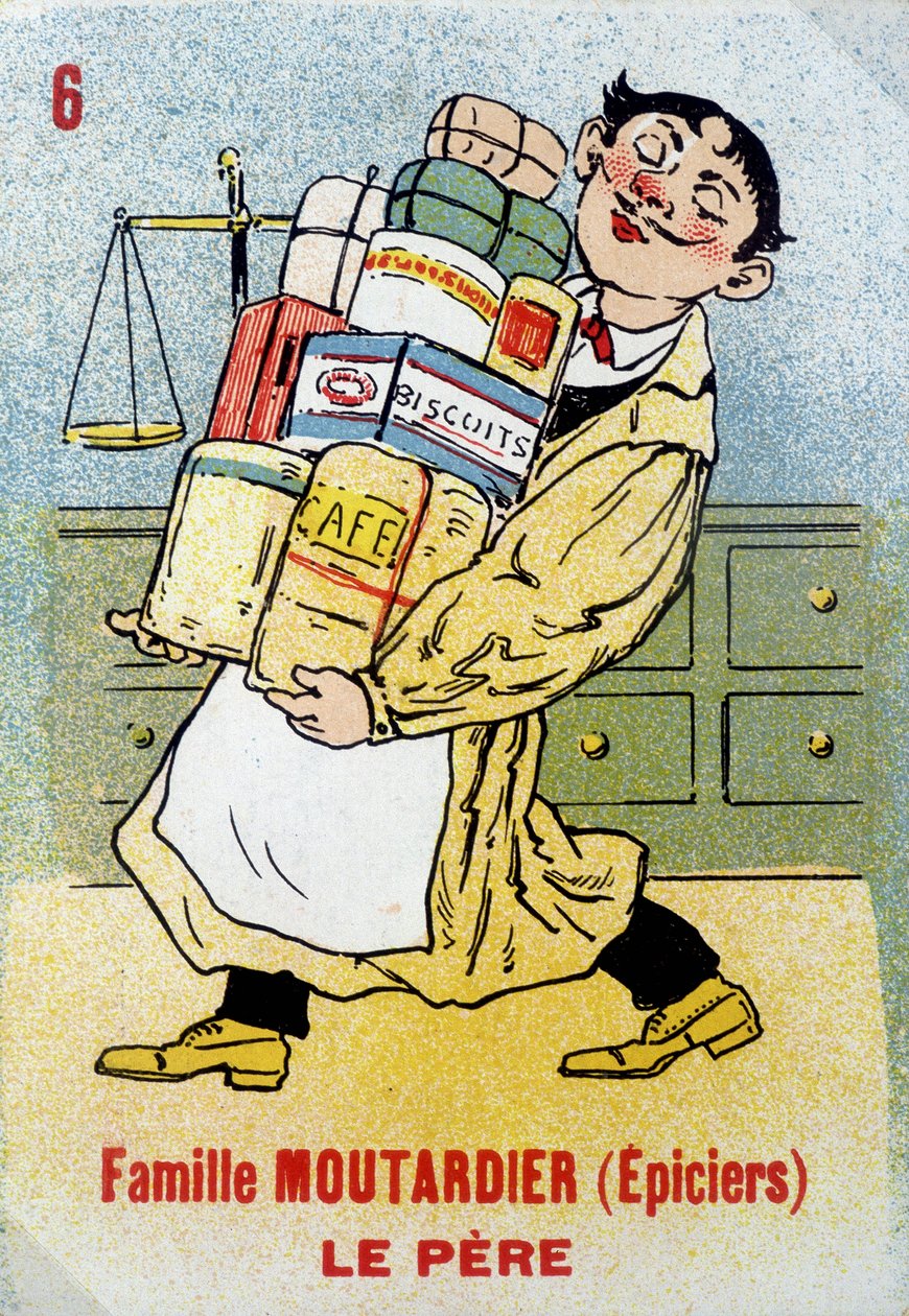 A hét család játéka: A mustárcsalád apja (Grocers). Jouier kártyamúzeum, Issy-les-Moulineaux. alkotó: School French
