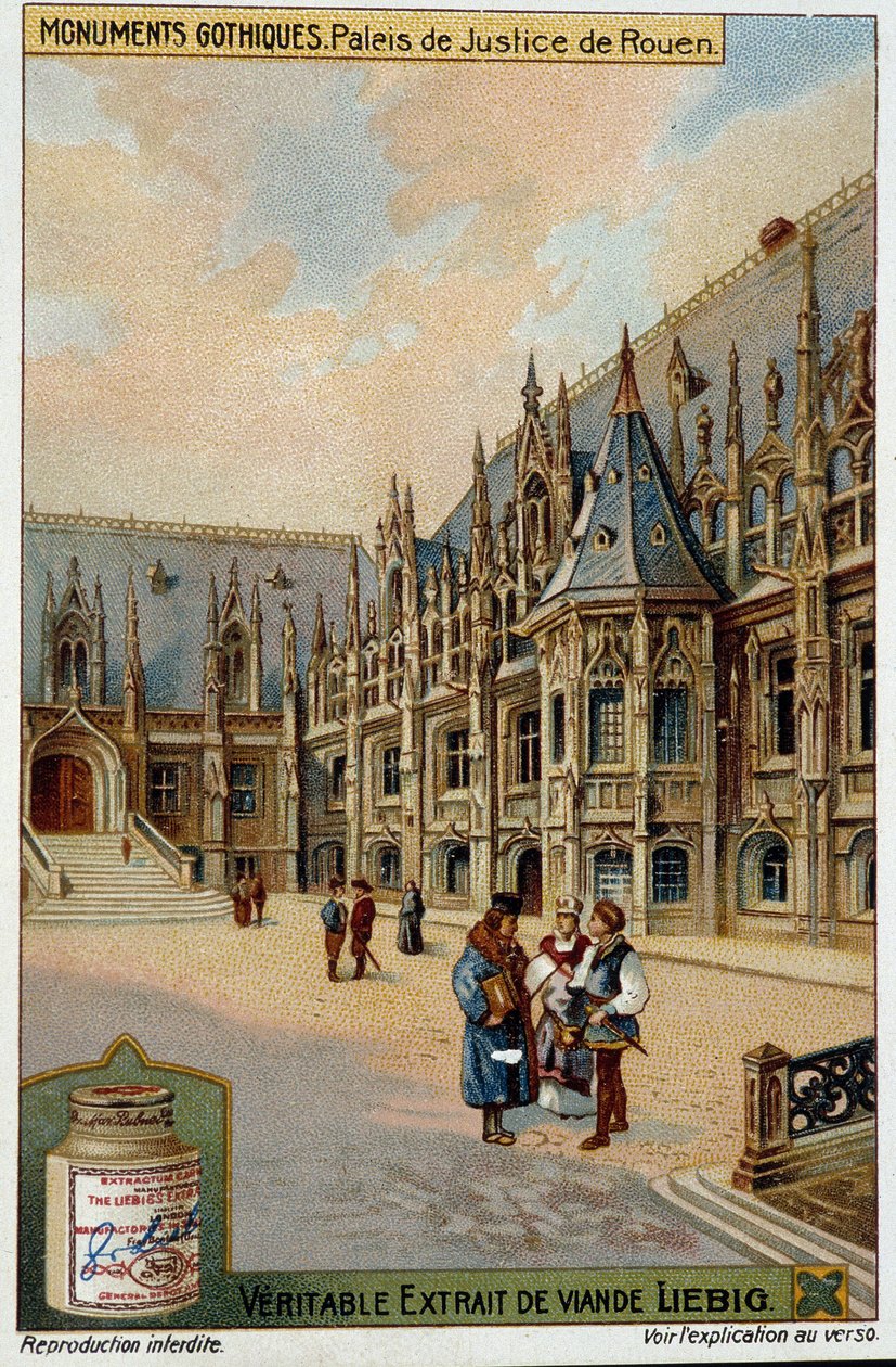 Gótikus műemlékek: a roueni törvényszék - chromo. Liébig alkotó: School French