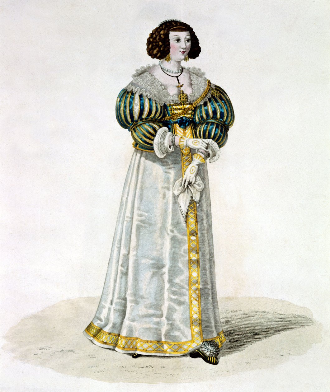 Louise de La Fayette, más néven Madame de Lafayette (színes metszet) alkotó: School French