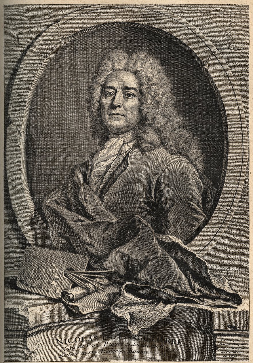 Nicolas de Largillierre (Largillier) portréja (1656-1746) francia festő, Dupuis metszet Gueuslain festménye után alkotó: School French