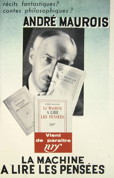 Andre Maurois „La Machine a Lire les Pensees” című regényét hirdető plakát alkotó: School French