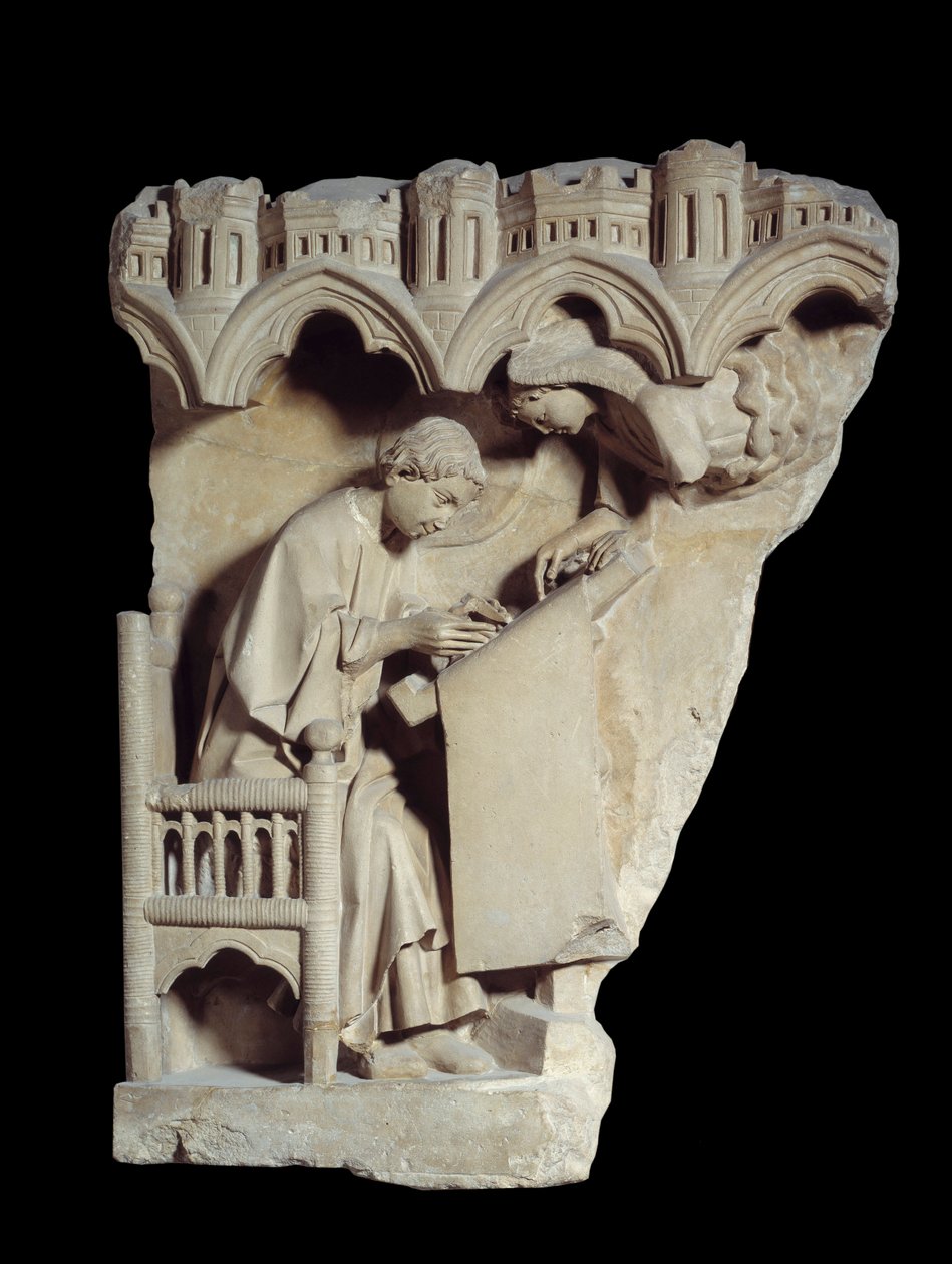 Szent Máté evangélista (Máté), aki író az angyal diktálása alatt. Párizs, Louvre Múzeum alkotó: School French