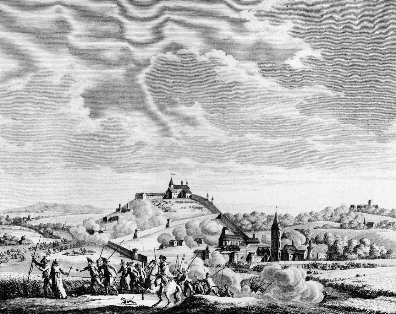 A francia forradalom háborúja és a forradalomellenes mozgalmak: Vendee háborúja. Ostrom a Granville-i csatában november 14-én alkotó: School French