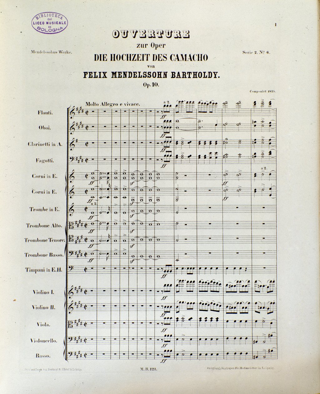 Felix Mendelssohn "The Wedding of Camacho" zenéje (litho) alkotó: School German