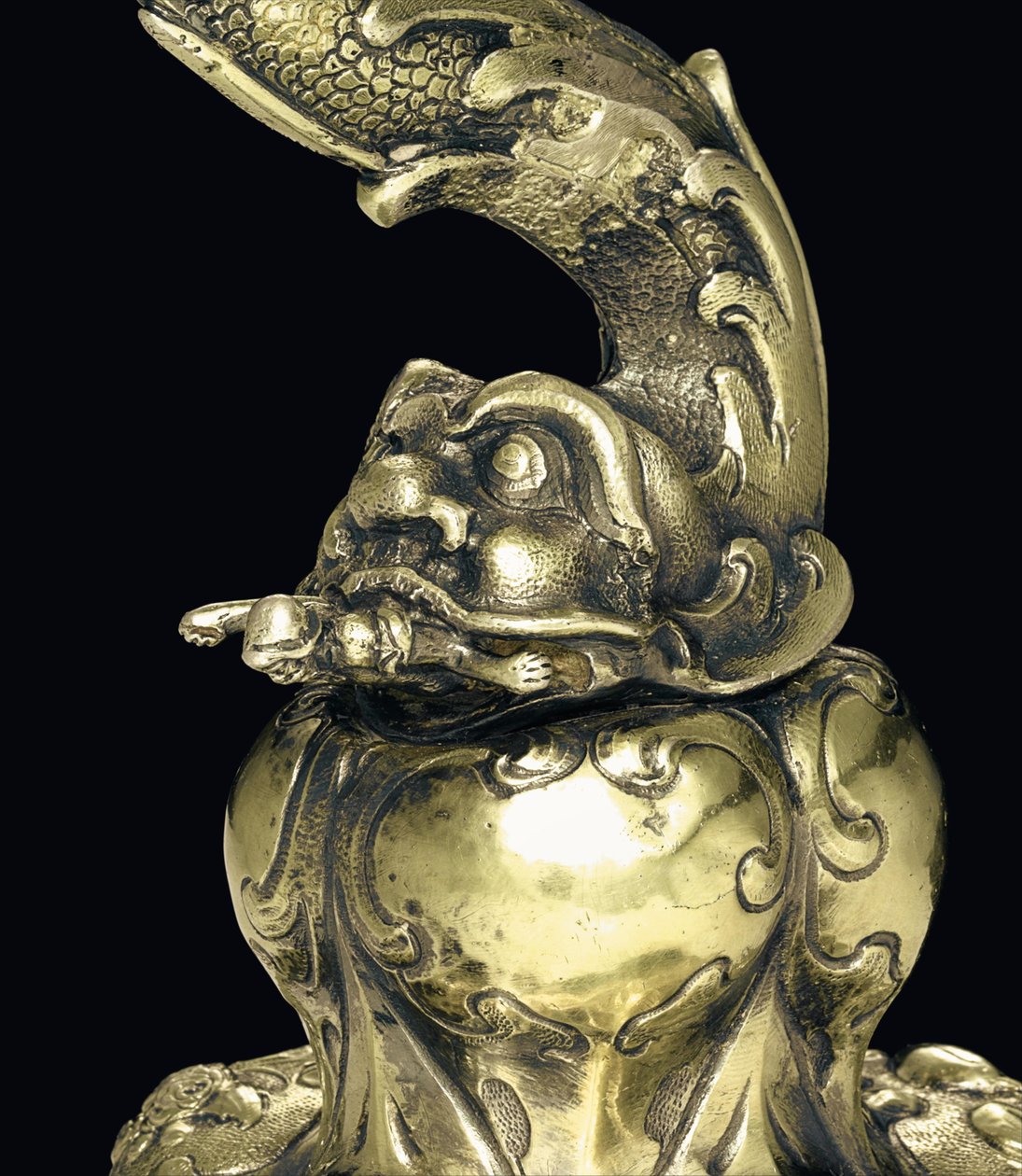 Szerelt nautilus csésze, Nagyszeben, 17. század közepe (kagyló és ezüst aranyozott) (3434804 részlet) alkotó: School Hungarian
