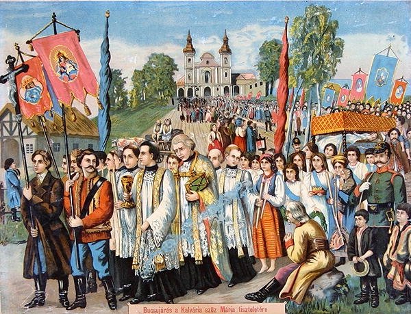 Zarándoklat Szűz Mária tiszteletére (színes litó) alkotó: School Hungarian