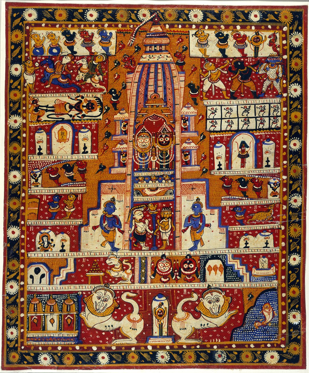 Adja hozzá a Jagannath templom MS Or 3721 diagramját, 1930 körül (akvarell papíron) alkotó: School Indian