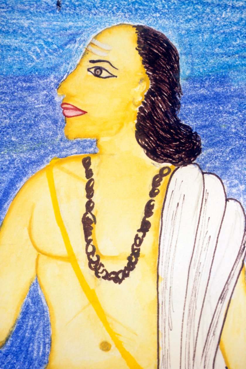 Aryabhata (akvarell, papír) alkotó: School Indian