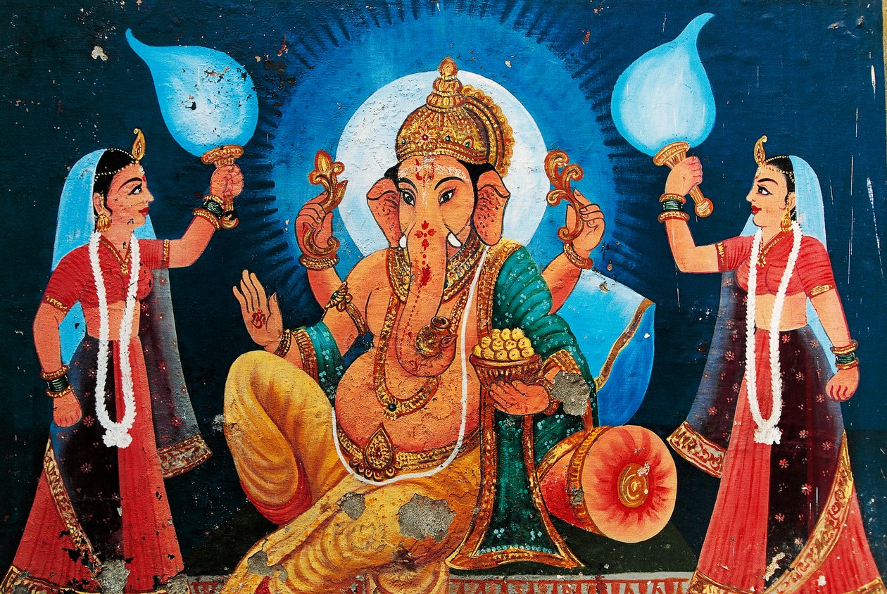 Ganesh ábrázolása, Benares, India alkotó: School Indian