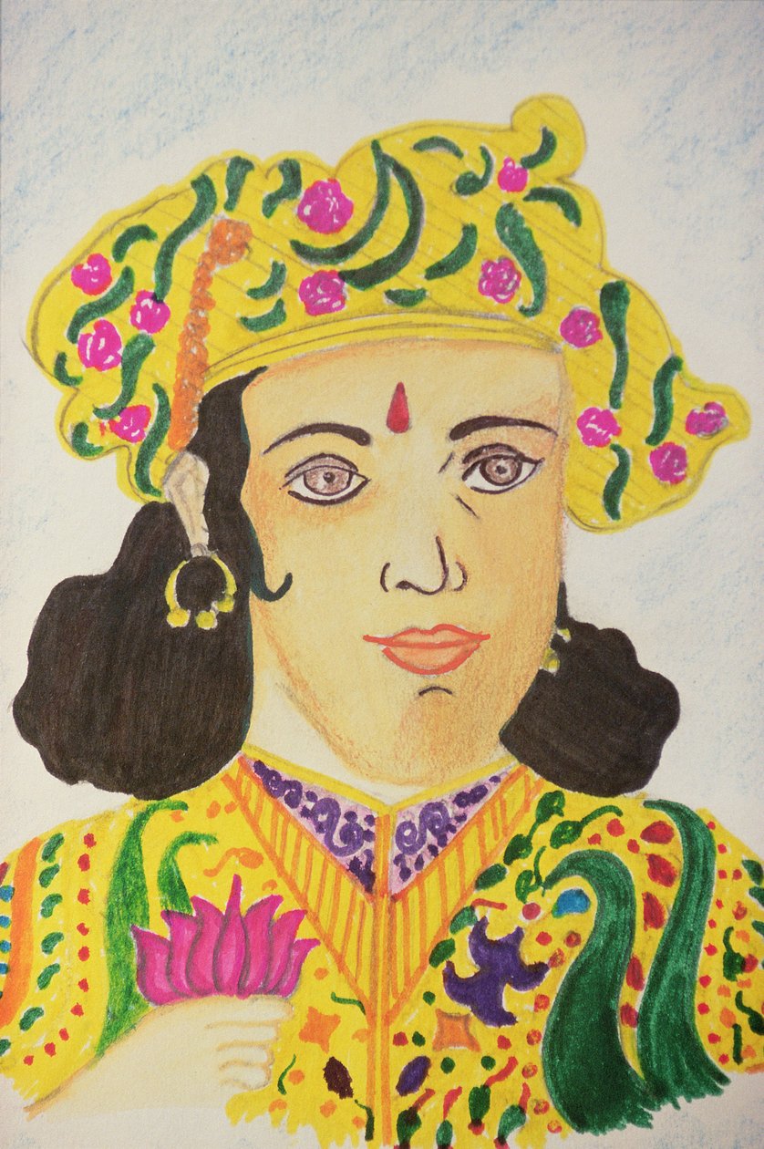 Ashoka császár (akvarell) alkotó: School Indian