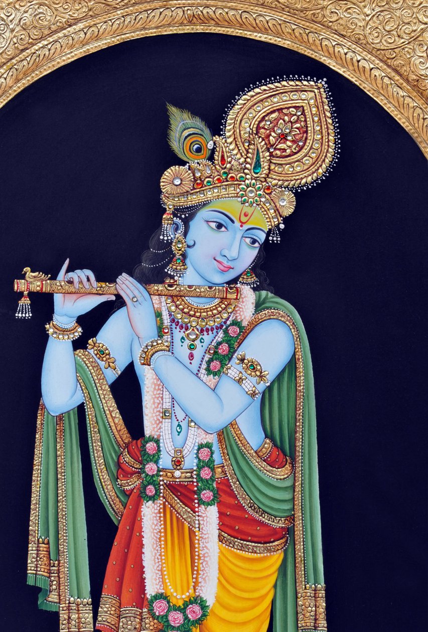 Krishna Isten miniatűr festménye alkotó: School Indian