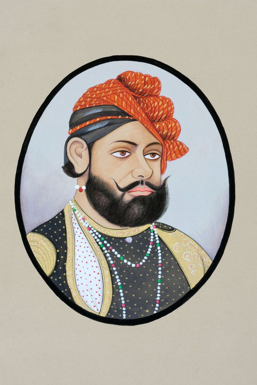 Maharaja Jaswant Singh miniatűr festménye alkotó: School Indian