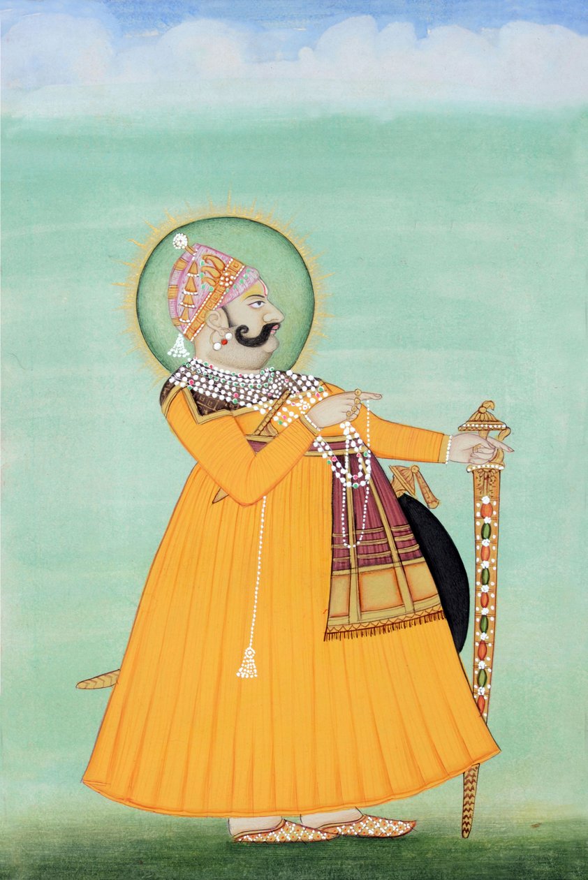 Maharadzsa Sawai Madho Singh miniatűr festménye, Jaipur alkotó: School Indian