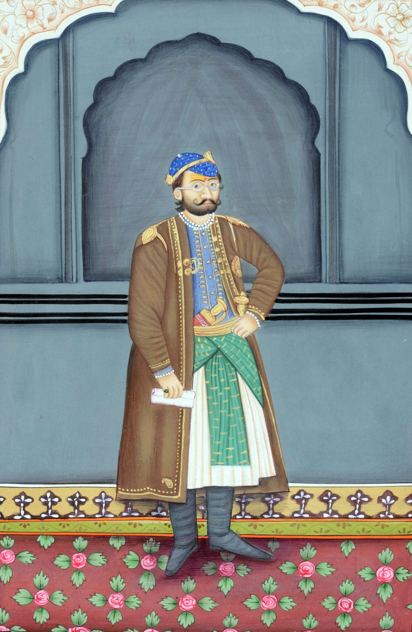 Második Sawai Ram Singh Maharadzsa miniatűr festménye, Jaipur alkotó: School Indian