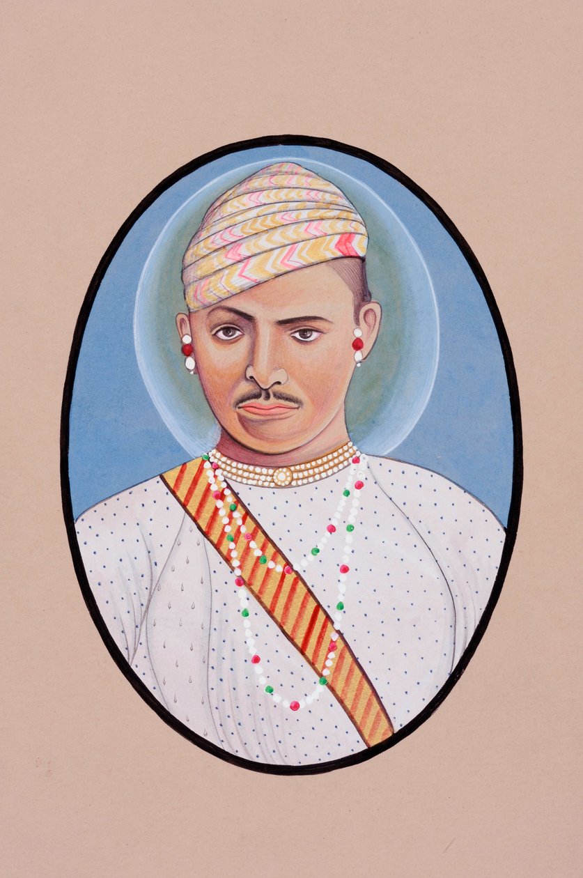 Maharao Umed Singh miniatűr festménye alkotó: School Indian