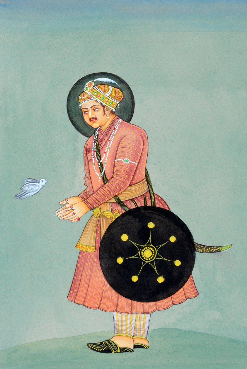 Akbar mogul császár miniatűr festménye alkotó: School Indian