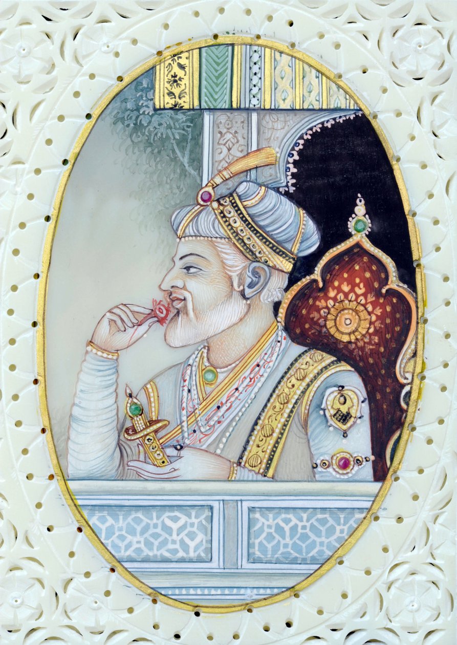 Aurangzeb mogul császár miniatűr festménye alkotó: School Indian