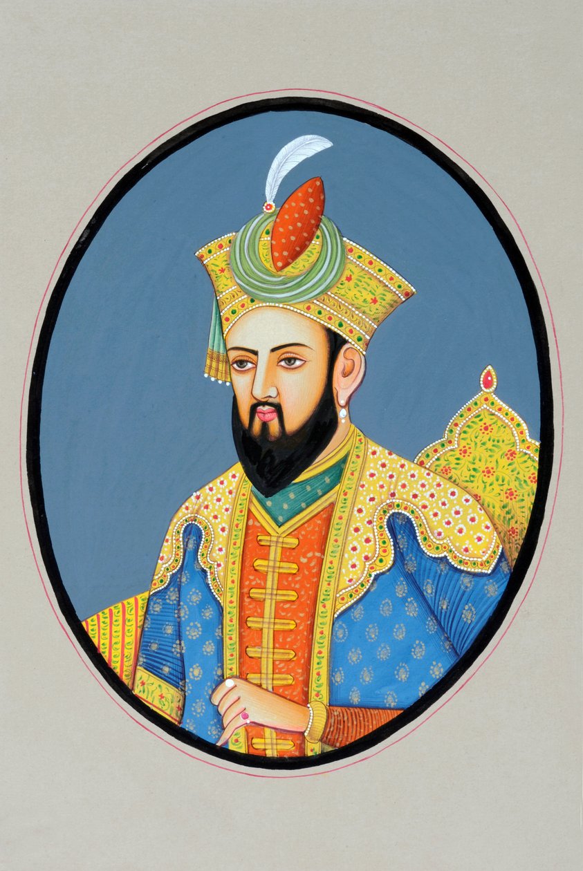 Babur mogul császár miniatűr festménye alkotó: School Indian