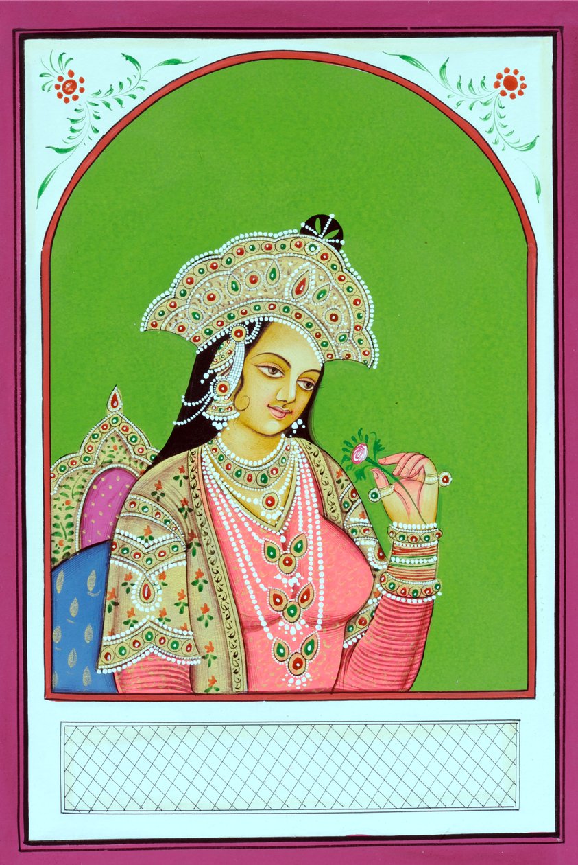 Mumtaz Mahal mogul királynő miniatűr festménye alkotó: School Indian