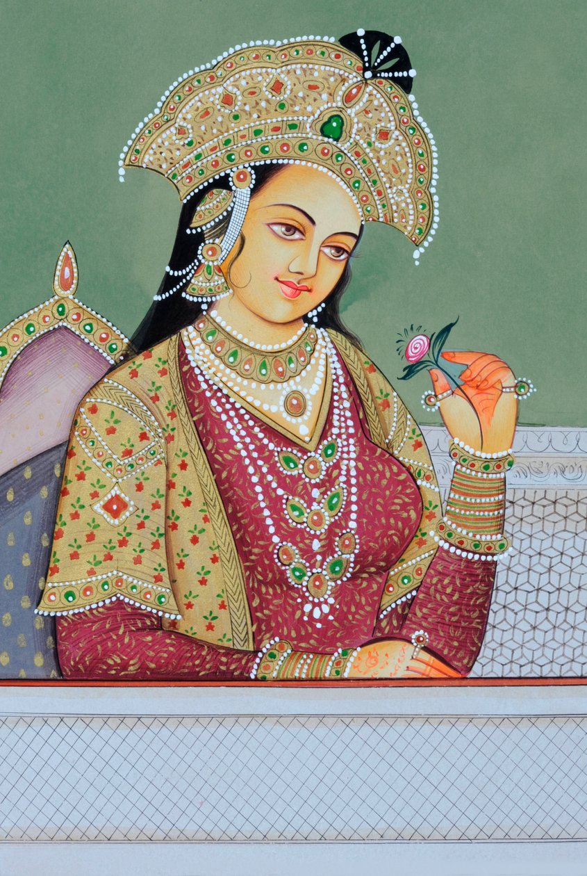 Mumtaz Mahal mogul királynő miniatűr festménye alkotó: School Indian