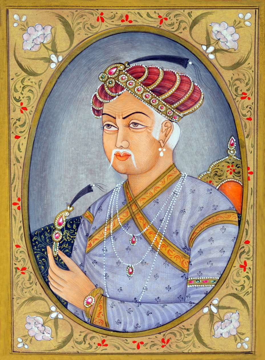 Akbar mogul császár miniatűr festménye alkotó: School Indian