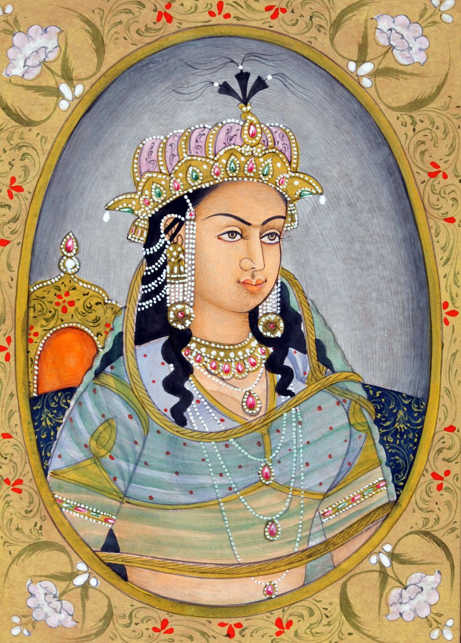 Miniatűr festmény Mughul királynő Mehrunissa India Ázsia Ázsia alkotó: School Indian