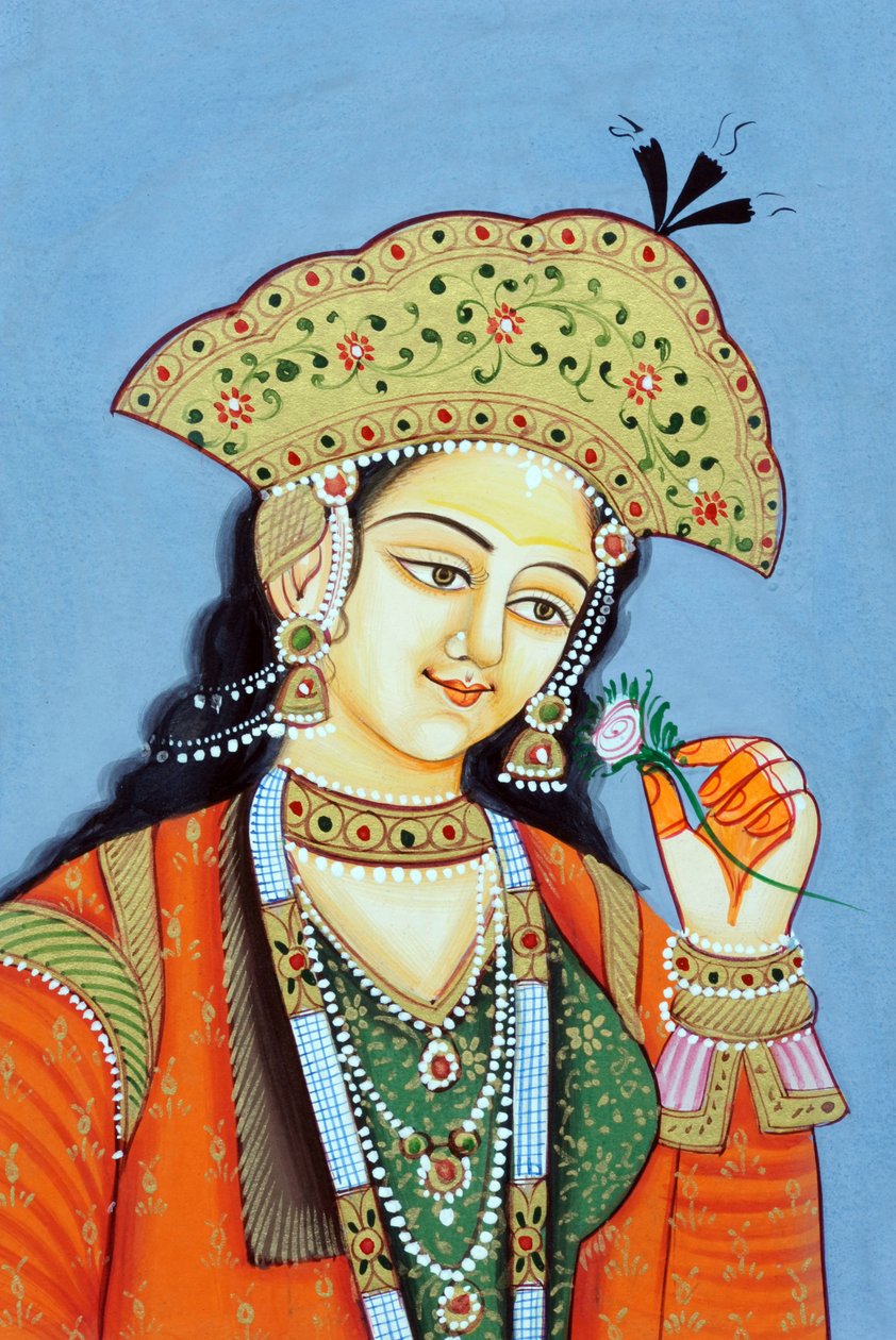 Mumtaz Mahal mogul királynő miniatűr festménye alkotó: School Indian