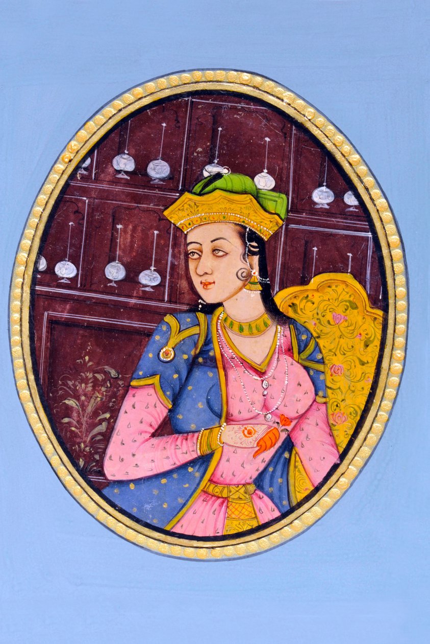 Mumtaj Mahal királynő miniatűr festménye India Ázsia Ázsia alkotó: School Indian