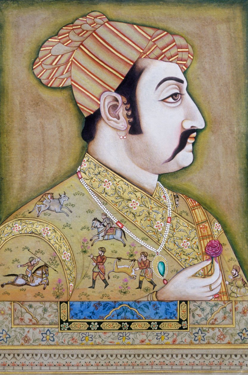 Akbar mogul miniatűr festménye alkotó: School Indian
