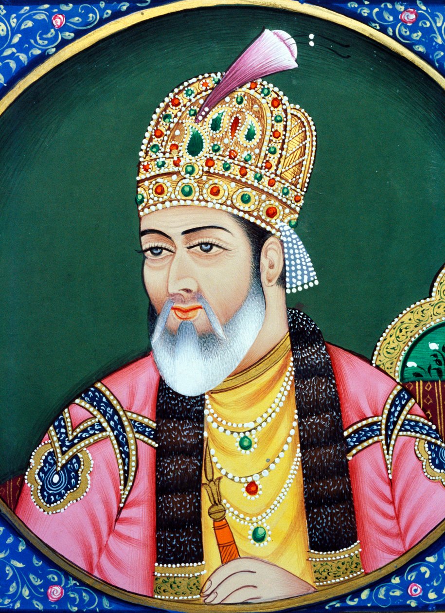 Shah Jahan mogul császár miniatűr festmény papírra alkotó: School Indian