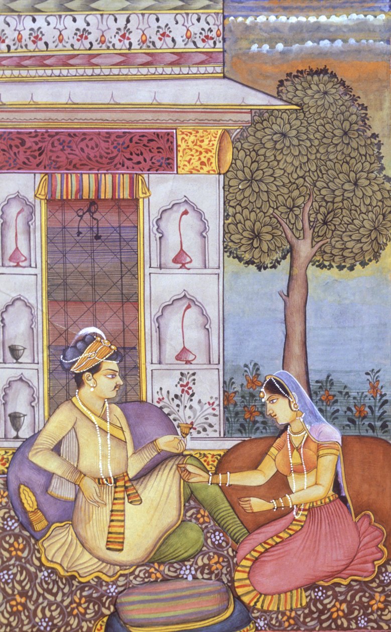 Mughal miniatűr festmény papírra Royal King élvezve italát alkotó: School Indian