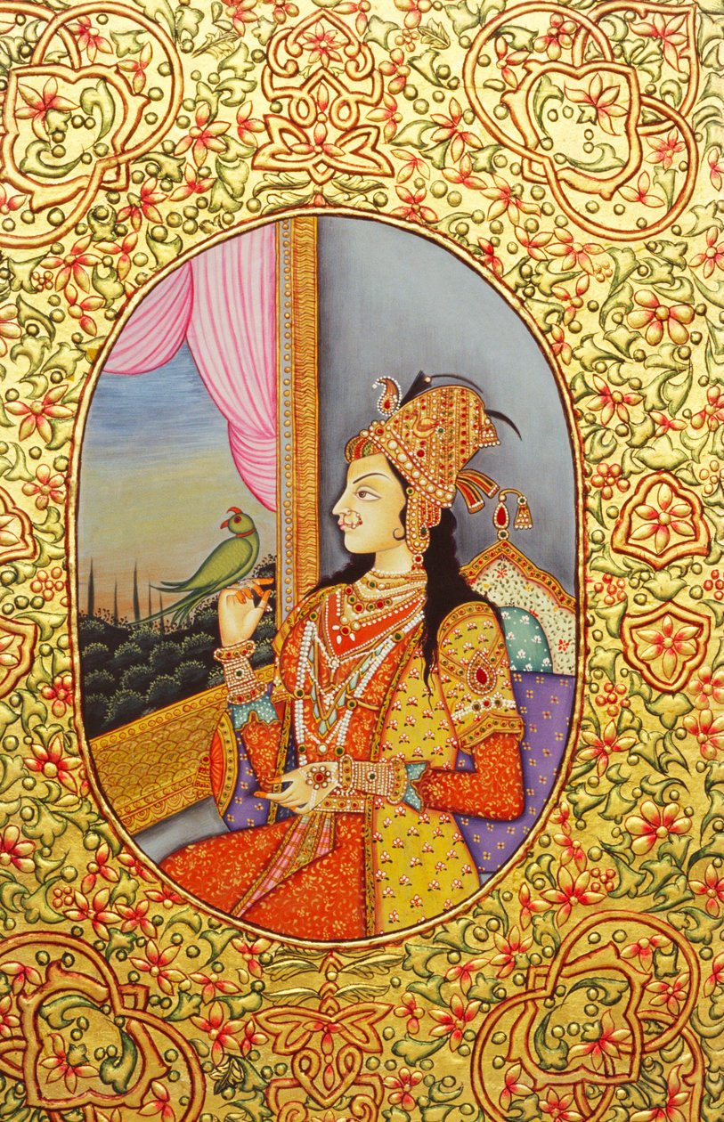 Mughal hercegnő Mumtaz Mahal miniatűr festmény alkotó: School Indian