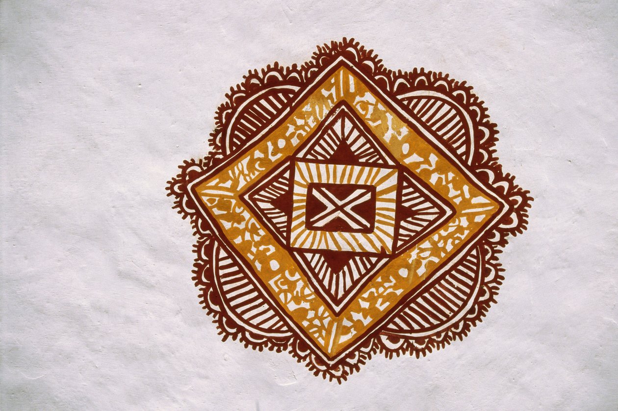 Helyek Festés Mandna a Jawaly Kala Keuarra, Jaipur, Rajasthanban alkotó: School Indian